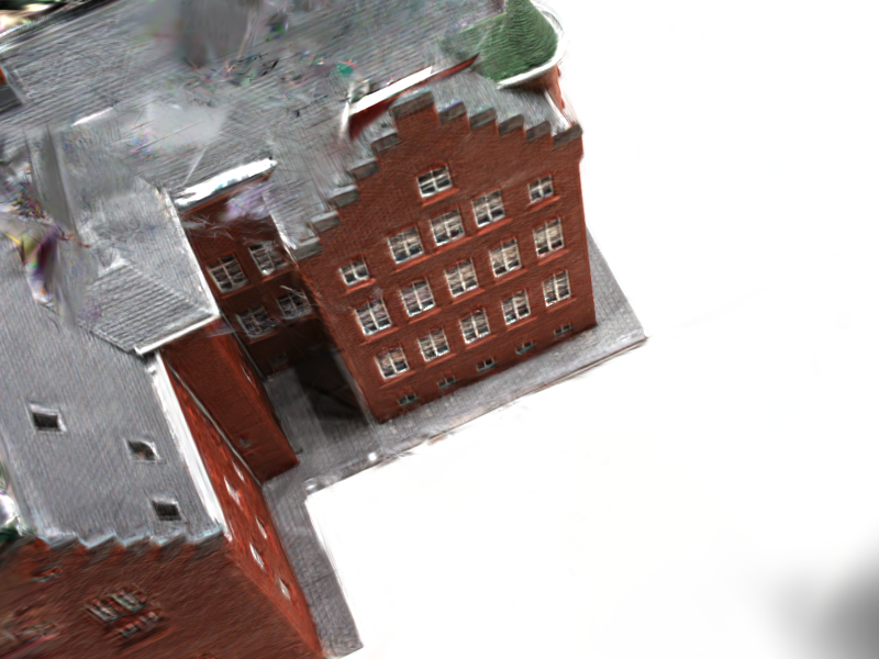 TraceSplat diagnostic render of held-out DTU view 0